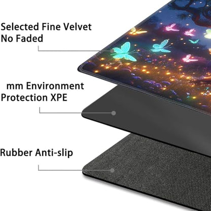 for MTG Game Playmat - 24 x 14 inches with Dices and Storage Bags, Non-Slip Base for TCG and Board Game Card Mats, Trading Card Games Mat, Bee Hives and Butterflies Pattern Collectible Card Playmats - color: Jv-playmat-p7-1-d116