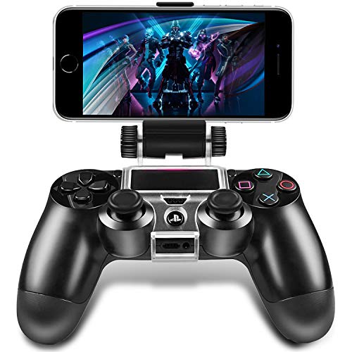 ADZ PS4 Controller Phone Mount - Smart Clip for Dualshock 4 Controller Compatible with iPhone, Android and PS4 Remote Play