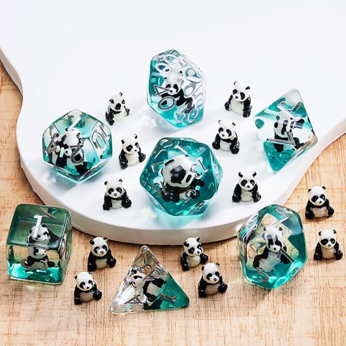 Polyhedral D&D Dice Panda Dice,Resin Panda DND Dice Set for Dungeons and Dragons MTG RPG Board Games for 15 Years and Up - color: Panda