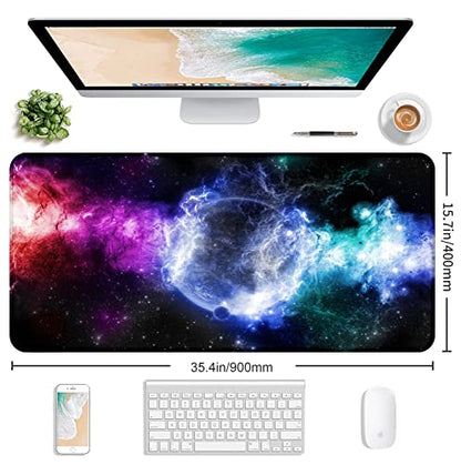 Large Extended Nebula Starry Sky Mouse Pad, Laptop and Home Office Desk Pad | Large Extended Mouse Pad; Full Desk Coverage; Waterproof Coating; Stable Anti-Slide Base For Gaming, Office, Study Daily Use - color: Nebula Starry Sky