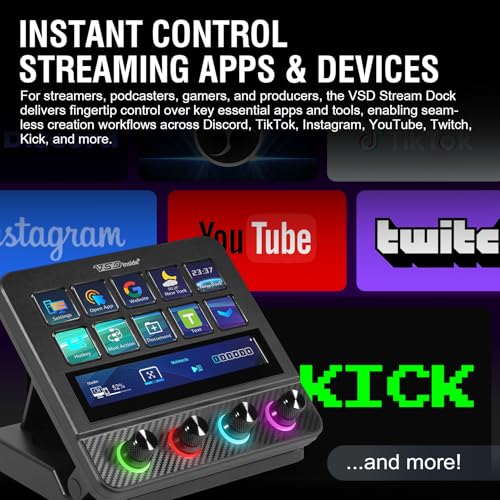 Macro Pad, Streaming Deck Stream Controller Soundboard Keypad, Programmable Keys USB Shortcut Keyboard for Gamer Streamer, Audio Mixer for OBS, YouTube, Office Desk Setup, PC, Mac - color: Black