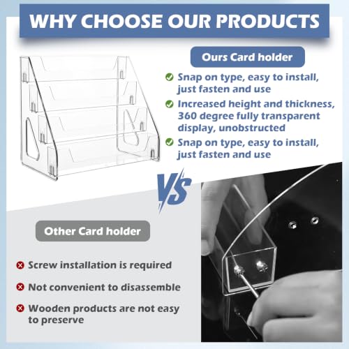 CELSOL Upgraded 4 Tier Acrylic Card Display Stand, Clear Display for Greeting Cards, Sports Cards, Postcards, Stickers & Brochures, Easy Snap-On, Increased Height & Thickness for Better Presentation (4 Tier 1 Pack) - size: 4 Tier 1 Pack