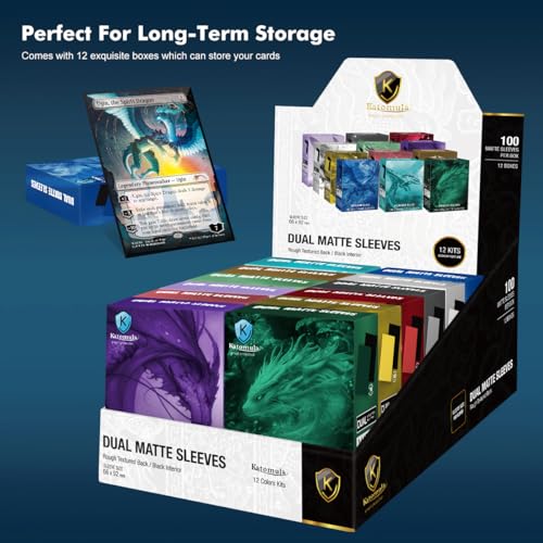 Wisdom Blue Dual Matte Card Sleeves, Katomula Card Sleeves for MTG, Standard Card Sleeve for PKM, Flesh & Blood - color: Wisdom Blue