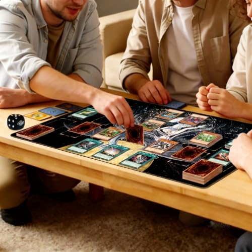 TCG Playmat with Field Zones Compatible with Yu-Gi-Oh - 24x14 Single Player Duel Mat, Dice & Bag (Silver Dragon Maiden)