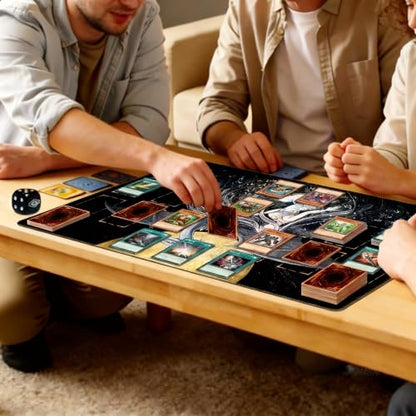 TCG Playmat with Field Zones Compatible with Yu-Gi-Oh - 24x14 Single Player Duel Mat, Dice & Bag (Silver Dragon Maiden)