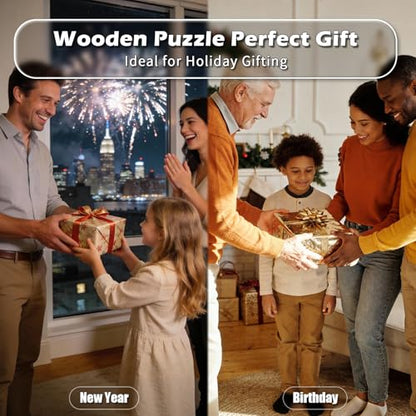 Fractal Tray Puzzle, Fractal Puzzles for Adults, Irregular Wooden Jigsaw, Mind Bending Hilbert Curve Puzzle, Challenging Portable Brain Training Game (HexWeave) - style: HexWeave