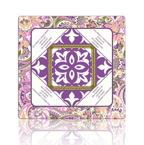 Mhajong Mat for Table 31.5x31.5 Inch, No-Crease, Anti-Slip, Noise-Reducing American Mahjong Mat, Neoprene Mahjong Table Mat for Poker, Card, Board (Purple) - color: Purple