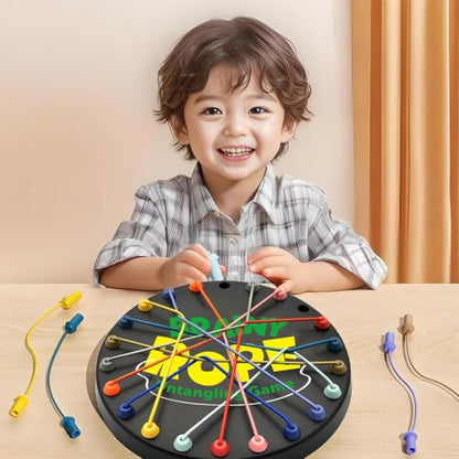 Rope Untangling Game, Brain Knots Game Strategy Thinking for All Ages | Elastic Rope Design, Plastic, Multi-color, Multi level Difficulty, practical portable storage bag, Fun Family Activity