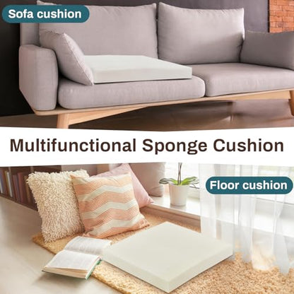 Frienda 2 Pack 3" x 20" x 20" Upholstery High Density Foam Cushion Replacement Square Cut to Size Foam Couch for Chair Couches Padding Shipping Packing DIY Cosplay Projects(White) - color: White, size: 3" X 20" X 20", style: Square