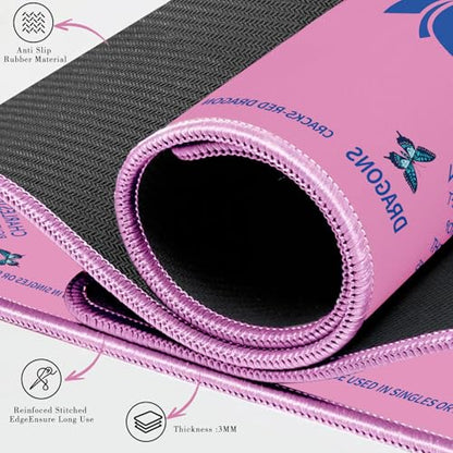 Mahjong Mat with Lotus & Butterfly Artwork - 32.4x32.4 Inch Hand-Painted Style Rubber Mat, Waterproof Surface, Anti-Slip Foldable Design for Asian-Themed Game Nights (Pink) - color: Pink-hehua
