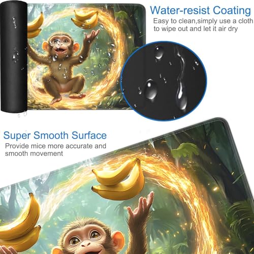 for MTG Game Playmat - 24 x 14 inches with Dices and Storage Bags, Non-Slip Base for TCG and Board Game Card Mats, Trading Card Games Mat, Monkey Playing with Bananas Collectible Card Playmats - color: Jv-playmat-p7-1-g191