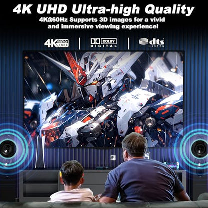 4K HDMI Switch 5x1 with Remote - 4K@60Hz HDR HDCP 2.2 - Auto-Switcher Splitter for PS5/PS4/Xbox/Switch/PC - size: 4K HDMI Switcher 5 port