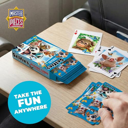 Masterpieces Selfies Playing Cards Set – Cute Playing Card Sets for Adults, Teens, and Kids, Sports Theme, Team Color, 52 Cards & 2 Jokers, Fun Family Game, Ages 3-12 - style: Selfies