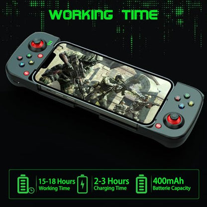 Joso Phone Controller for iPhone/Android Support Phone Case, Mobile Gaming Controller with Ergonomic Design - Wireless Gamepad for Cloud Gaming & PS Remote Play - color: Black