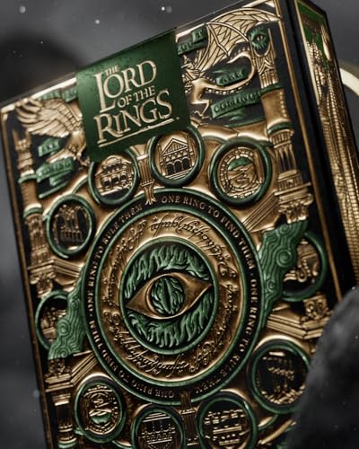 theory11 Lord of the Rings Playing Cards – Green and Gold Middle Earth Poker Deck with Custom Fantasy Artwork, Magic, Cardistry, Game Night Gift for LOTR Fans, Card Collectors, Magicians & Adults