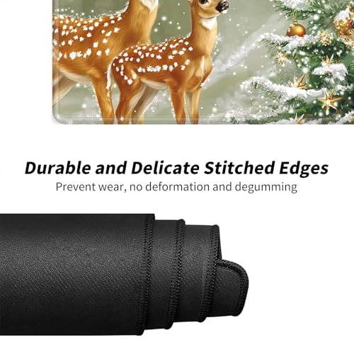 Christmas Deers for MTG & TCG Playmat Mouse Pad,BFDHGQZC 24" x 14" Game Mat for MTG/RPG/CCG Trading Card Game Playmats Table Mat Perfect for Card Games Video Games Computer Office - color: Christmas Deers