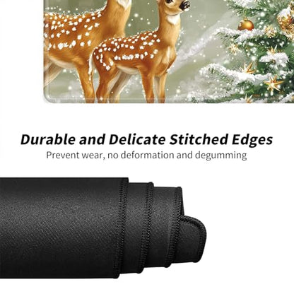 Christmas Deers for MTG & TCG Playmat Mouse Pad,BFDHGQZC 24" x 14" Game Mat for MTG/RPG/CCG Trading Card Game Playmats Table Mat Perfect for Card Games Video Games Computer Office - color: Christmas Deers
