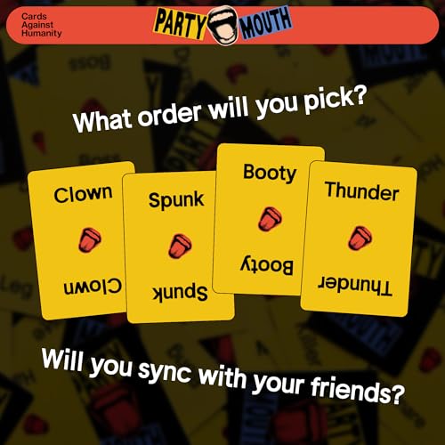 Party Mouth by Cards Against Humanity • A Fun Nasty New Card Game | Draw two words, lock eyes, and try to shout them in the same order. Ages 17+. We can't show you most of the cards on Amazon.