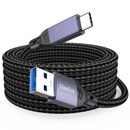 20 Ft USB C Cable Long, 5Gbps Data Transfer & 2.4A Fast Charging USB A to Type C Cord for Xbox PS5 Controller iPhone 16/15 Android Phone, iPad, SSD, Microphone, Webcam, Dashcam - size: 20 Feet