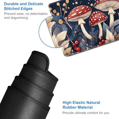 for MTG Game Playmat - 24 x 14 inches with Dices and Storage Bags, Non-Slip Base for TCG and Board Game Card Mats, Trading Card Games Mat, Red Mushroom Pattern Collectible Card Playmats - color: Jv-playmat-p7-1-d113