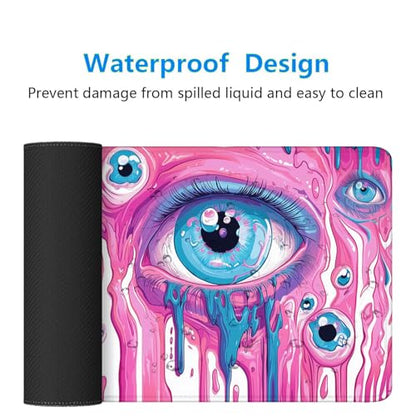 Eyes Gaming Mouse Pad Surreal Psychedelic Cute Alien Eyeball Pink Mousepad XL Large Gaming Mouse Pad Laptop Keyboard Mat Desk Pad Office Computer Keyboard Laptop Home 31.5"x11.8" - color: Eyes, size: 31.5" x 11.8"