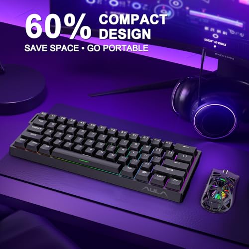 WIN60 HE 60% Mechanical Keyboard Wired, Hall Effect Gaming Keyboard Magnetic Switch Hot Swappable, Adjustable Actuation Rapid Trigger 8000Hz Polling Rate, RGB Keyboard - color: Black
