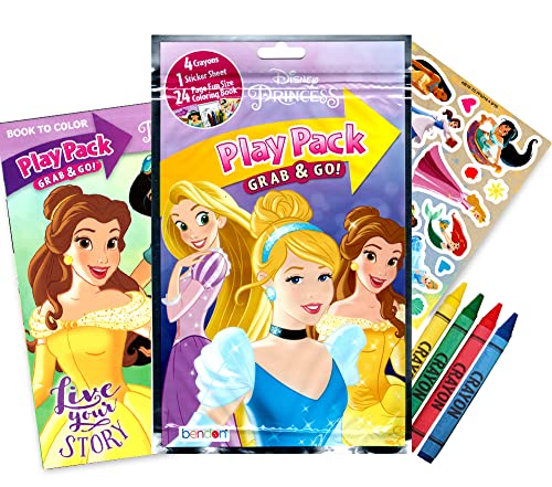 Disney Princess Coloring Book and Sticker Activity Set for Kids - Bundle with Princess Books, Princess Imagine Ink, Stickers, and More – Featuring Cinderella, Rapunzel, Ariel, Belle and More