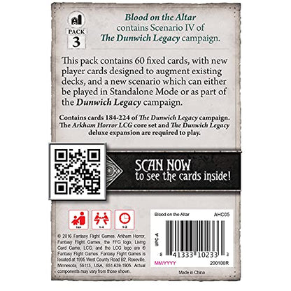 Fantasy Flight Games Arkham Horror The Card Game Blood on the Altar MYTHOS PACK - Unearth the Secrets of Dunwich! Cooperative Living Card Game, Ages 14+, 1-4 Players, 1-2 Hour Playtime - size: Mythos Pack, style: The Essex County Express