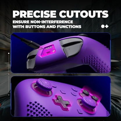 PlayVital Silicone Cover Skin for Nintendo Switch 2 Pro Controller – 3D Studded Edition Anti-Slip Grip Protector Case for Switch 2 Pro with Back Button Cap, Thumb Grips & Sticker - Purple - color: Purple