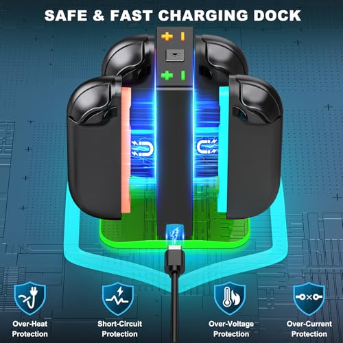 Mocagen Controller Charger for Nintendo Switch 2, Magnetic 4 in 1 Joy-Con Holder, Dynamic Light, Fast 2H Charge Compatible with Switch 2 Joy Con Charger Station Accessories - size: Square