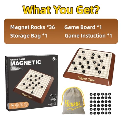 Magnet Game, Board Games for Kids 8-12, Family Games for Kids and Adults, Magnetic Game Chess with Storage Board for Family Game Night, 2-4 Players