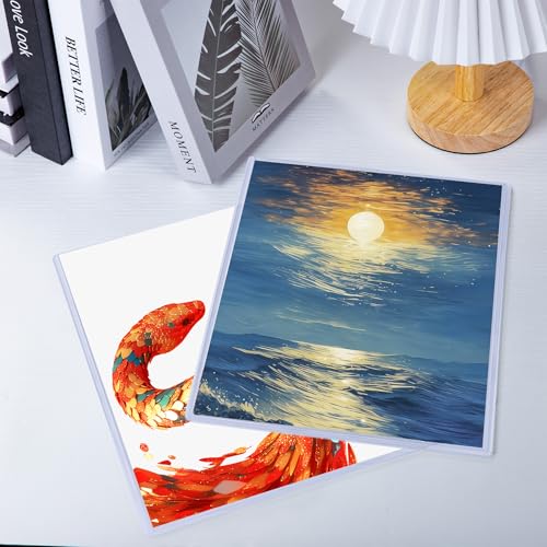 AKONEGE 6PCS 8" x 10" Rigid Print Protectors Clear Hard Plastic Page Sheet Protectors Photo Holder Poster Plastic Sleeves for Arts, Prints, Autograph Pictures, Photographs, Birth Certificate Protector - size: 8" x 10"