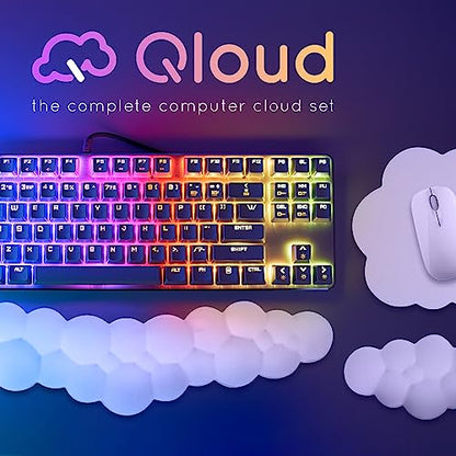 Purple Cloud Keyboard Wrist Rest – Create-ables Qloud Purple Wrist Rest for Computer Keyboard and Mouse, Ergonomic Memory Foam Wrist Pad with Non-Slip Base, Includes Cloud Mouse Pad - color: 08 Lilac Purple