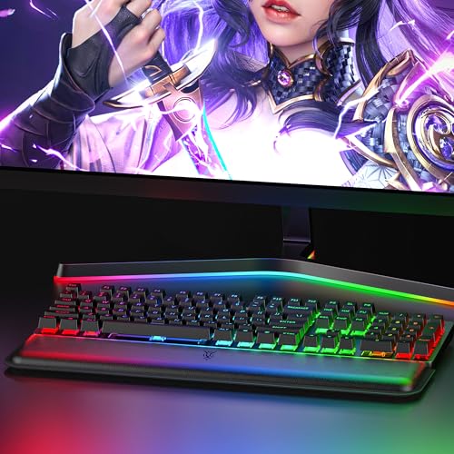 Computer Keyboard Wrist Rest Pad, Ergonomic Soft Memory Foam Wrist Support w/Anti-Slip Rubber Base, Black (Protein leather, 17.48 in*3.54 in*1.1 in) - size: 17.48 in*3.54 in*1.1 in, style: Protein leather