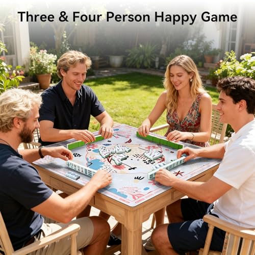 32.4x32.4 Inch Coastal Mahjong Mat 3MM Noise Reduction | Beach Funny Style with Carrying Bag Non-Slip No Creases Gaming Mat for Mahjong Poker Card Board Games Dominoes - color: Beige