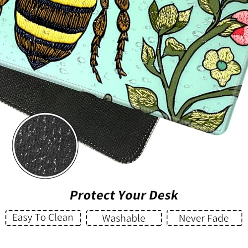 Bee for MTG & TCG Playmat Mouse Pad,BFDHGQZC 24" x 14" Game Mat for MTG/RPG/CCG Trading Card Game Playmats Table Mat Perfect for Card Games Video Games Computer Office - color: Bee