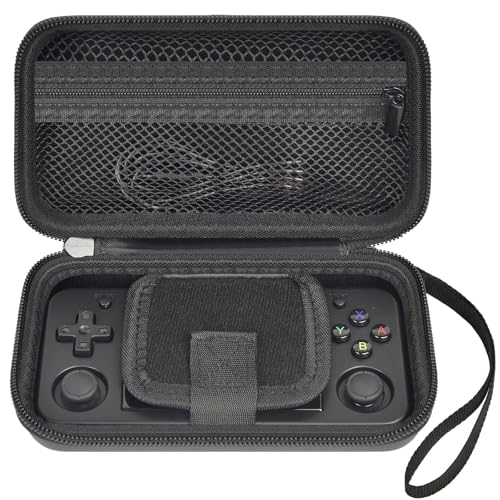GWCASE Anbernic RG35XX H RG28XX Retroid 게임 콘솔용 케이스, 블랙 | 벨크로 스트랩 잠금 장치가 있는 맞춤형 핏 내부 트레이, 일상적인 휴대 및 여행, 캠프 또는 출퇴근을 위한 압력 방지 보호, 박스만 포함 - color: 블랙.