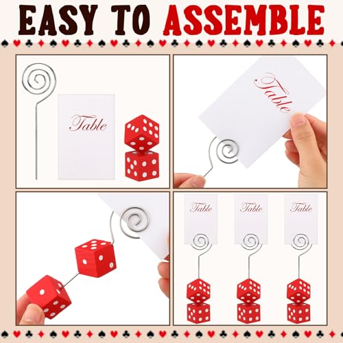 3 Pcs Dice Table Number Casino Game Kit,Red, White - color: Red, White