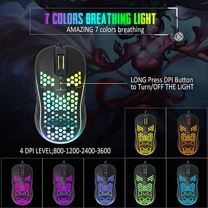 KOLMAX K35 One Handed Gaming Keyboard, RGB Backlit 35 Keys Portable Mini Gaming Keypad with Ergonomic Wrist Rest,USB Wired Game Controller for PC Gamer