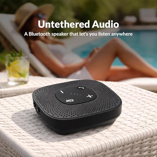 Cyber Acoustics Conference Speakerphone (SP-2000) - USB and Bluetooth, Advanced DSP with 360 Degree Noise Cancelling Microphone with 3m Range, 66 Ft BT Wireless Range - style: USB & BT Speakerphone