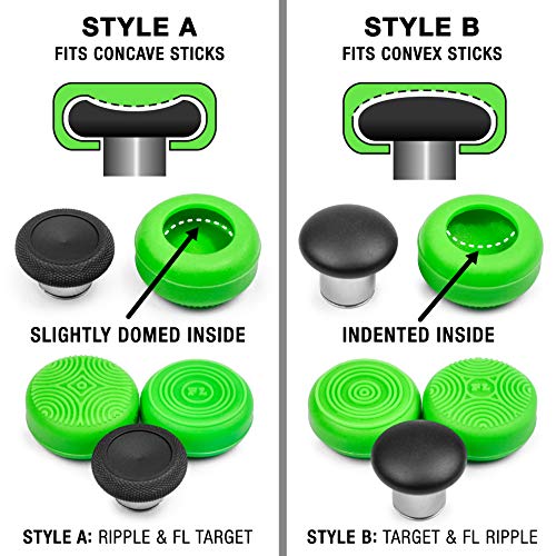 Elite Series 2 Studded Grip Skin for Xbox One Controller - Sweat Free Silicone, Flat Top Anti-Slip Studs + 8 QSX-Elite Thumb Grips (Green) - color: Green