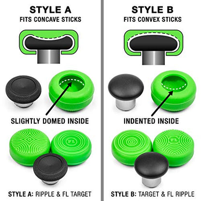 Elite Series 2 Studded Grip Skin for Xbox One Controller - Sweat Free Silicone, Flat Top Anti-Slip Studs + 8 QSX-Elite Thumb Grips (Green) - color: Green