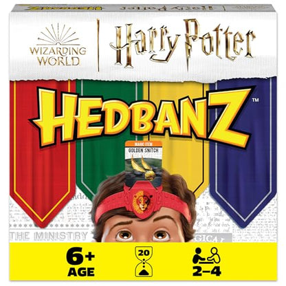 Hedbanz, Harry Potter Wizarding World 2022 Edition with New Cards Family Board Game Gift Toy Merchandise Books Movies Card Game House Headbands, for Adults & Kids Ages 6 and up - style: Wizarding World Hedbanz