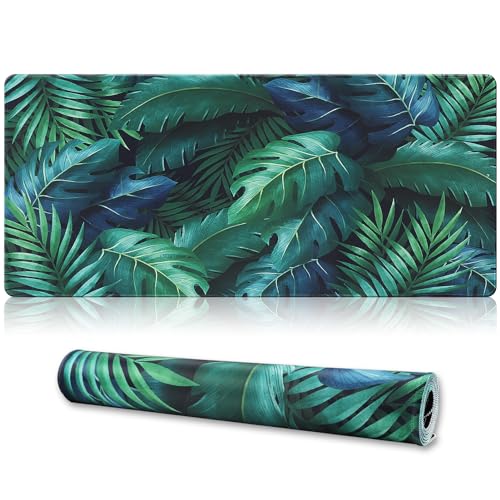 XXL Gaming Mouse Pad 35.4x15.7 Professional Large Mouse Pad & Computer Game Mouse Mat-90x40 Greenleaf - color: 90x40 Greenleaf, size: 35.4x15.7x0.1IN