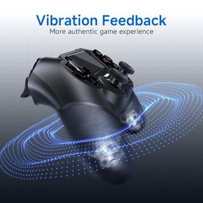 AceGamer 2 Pack Wireless Controller for P4, with Non-Slip Grip of Both Sides and 2 USB-C Cable! (Midnight Black * 2) - color: Midnight Black