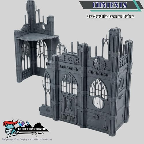 Gothic Sector Terrain Set, Corner Ruins Style | 28mm Scale Buildings, Scatter Terrain - style: Corner Ruins