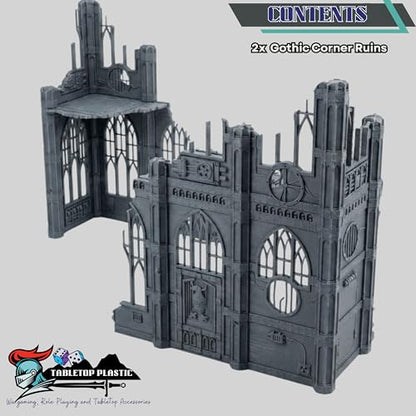 Gothic Sector Terrain Set, Corner Ruins Style | 28mm Scale Buildings, Scatter Terrain - style: Corner Ruins