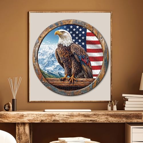 1000 Piece Puzzle for Adult, Bald Eagle Round Jigsaw Puzzle-26.6 in | Jigsaw Puzzle 1000 Pieces, Impossible Challenging Fun Puzzle for Adult, Unique Difficulty Jigsaw Puzzle for Birthday Gift - color: Bald Eagle
