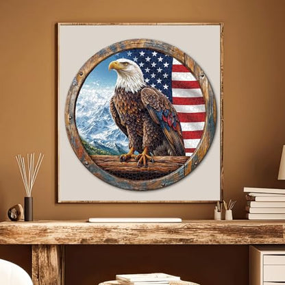 1000 Piece Puzzle for Adult, Bald Eagle Round Jigsaw Puzzle-26.6 in | Jigsaw Puzzle 1000 Pieces, Impossible Challenging Fun Puzzle for Adult, Unique Difficulty Jigsaw Puzzle for Birthday Gift - color: Bald Eagle