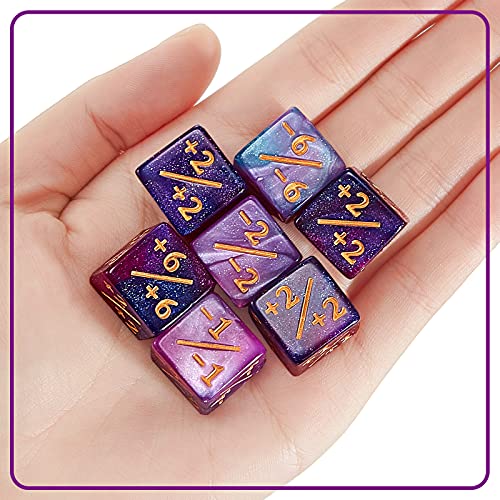 Sumind 48 Pcs Counter Dice -1/+1 Counters Ability Keyword Counters Buff Tokens 6 Sided Dice Gifts Compatible with CCG TCG Cards Gaming Accessory (Trendy Style) - style: Trendy Style